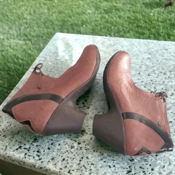 SERGIO TOMANI SUNDANCE Lace Up Boots 40 9 Artsy Leather Earthy Boho Ankle Travel - Picture 7 of 16